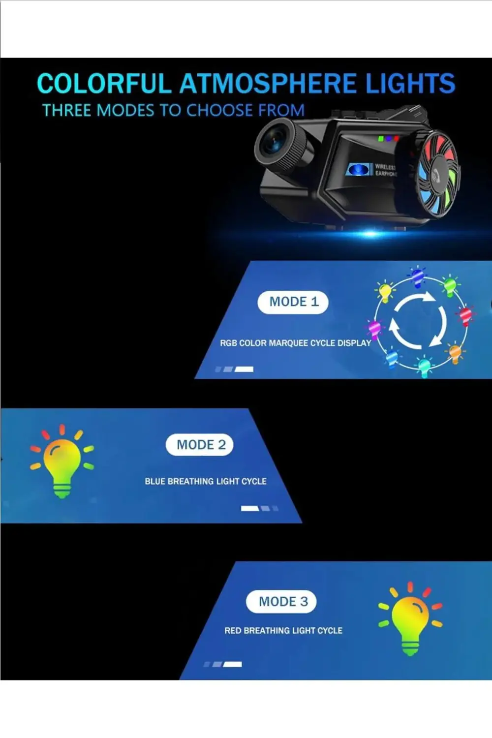 1080P Kameralı Wifi Kask Kulaklık 3000 mAh Su Geçirmez Bluetooth 