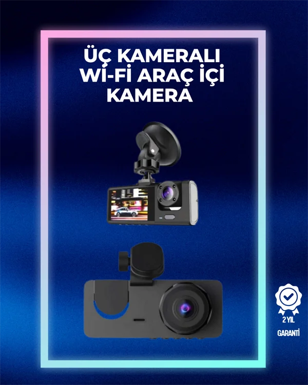 1080p Ön + 720p Arka & İç Kamera – Suya Dayanıklı Araç Güvenlik Kamerası Fiyatı, Yorumları ve Özellikleri