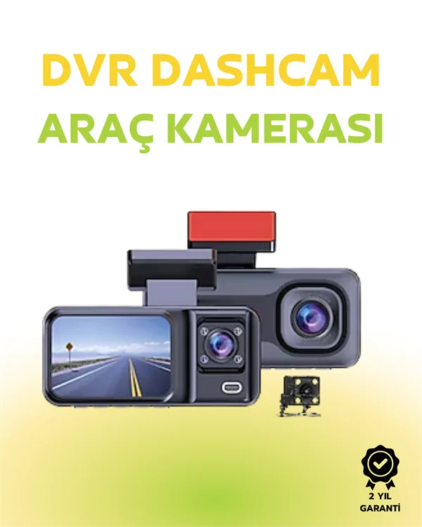 1080p Ön, 720p Arka ve İç Kamera ile %100 Kapsama – Gece Görüşlü Araç Kamerası