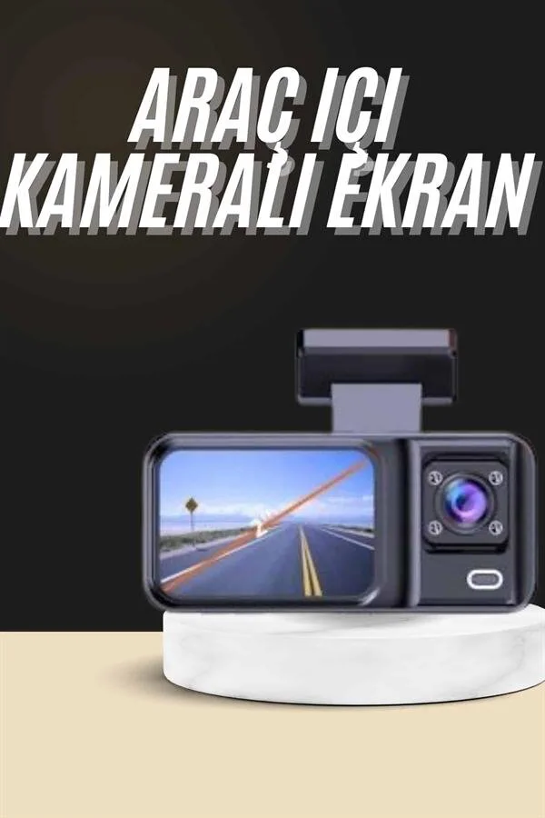 1080p Ön İç Arka Kamera DVR 2 İnç IPS Ekran - Otomatik Park ve G-Sensör ile Güvenli Sürüş
