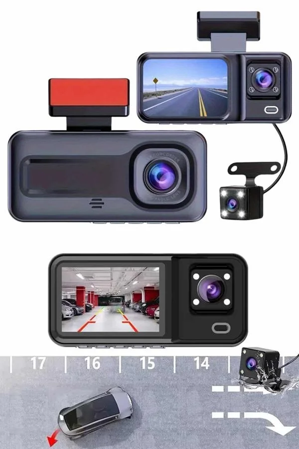 1080p Sürüş Kaydedici 2 İnç Araç Araba Ön İç Arka DVR IPS Ekran Fiyatı, Yorumları ve Özellikleri