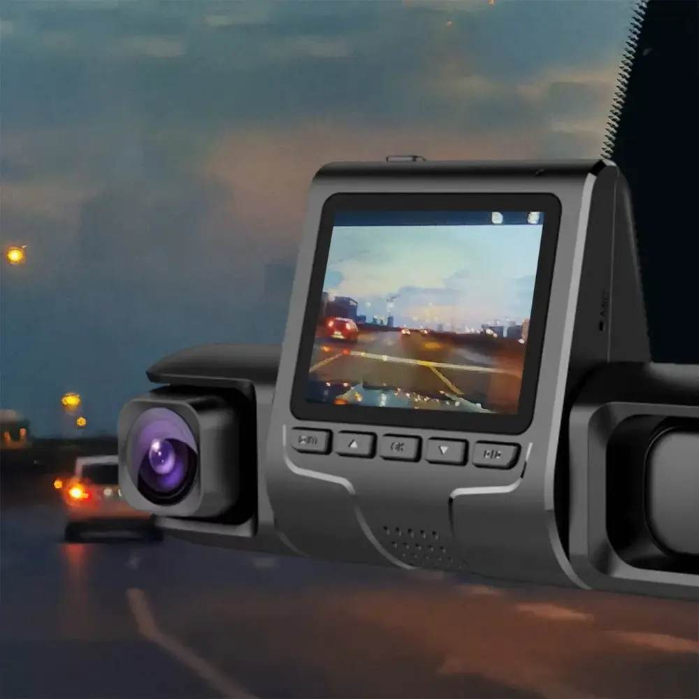 1080P Üçlü Lens Araba Dash Cam Dashcam Ön İç &amp;amp; Arka HD Ar