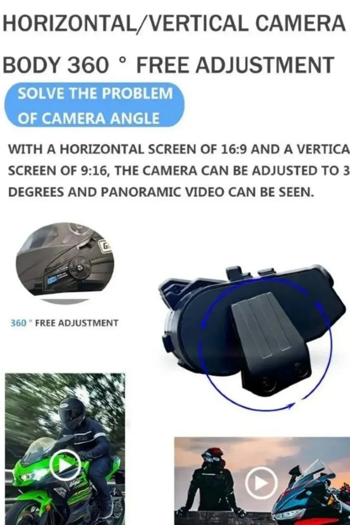 1080P Video Kayıt Özellikli, Su Geçirmez ve Bluetooth 5.4 Motorcu Interkom Kulaklığı