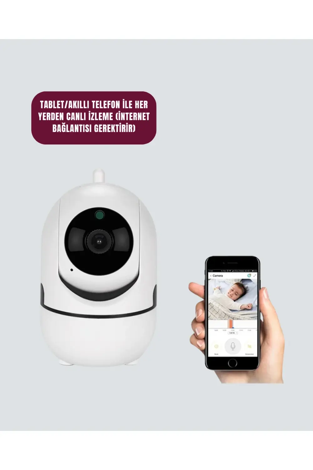 1080P WiFi Akıllı Güvenlik Kamerası – Pan & Tilt, Hareket Takip v