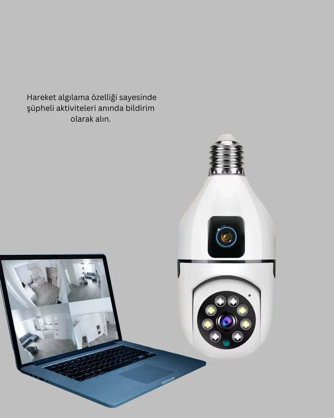1080P WiFi Ampul Güvenlik Kamerası – Gece Görüş &amp; Uzaktan Erişim Yeni Nesil