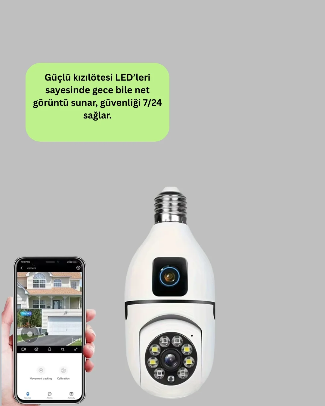 1080P WiFi Ampul Güvenlik Kamerası – Gece Görüş &amp; Uzaktan Erişim Yeni Nesil