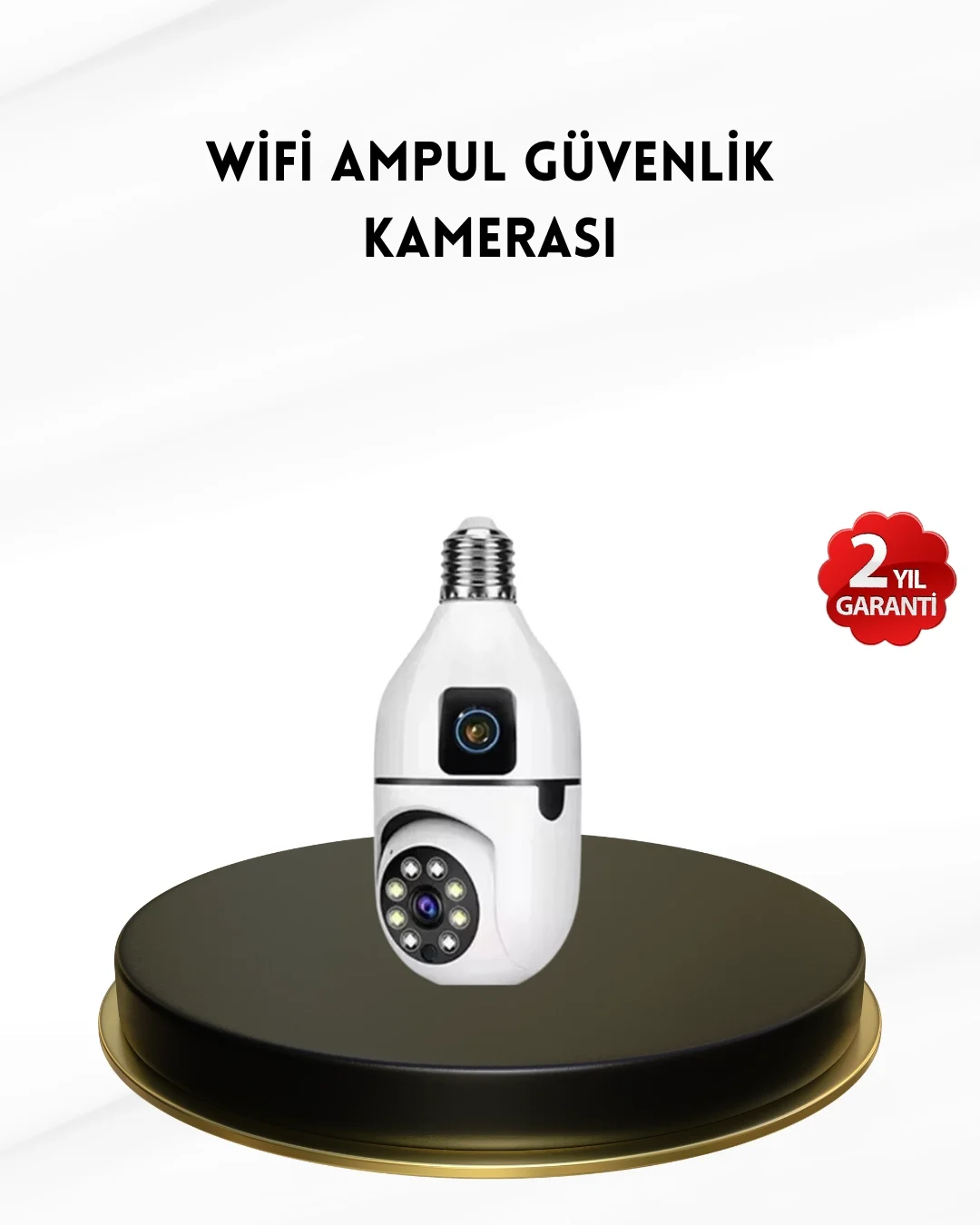 1080P WiFi Ampul Kamera Uzaktan Erişimli Hareket Sensörlü Gece Gö