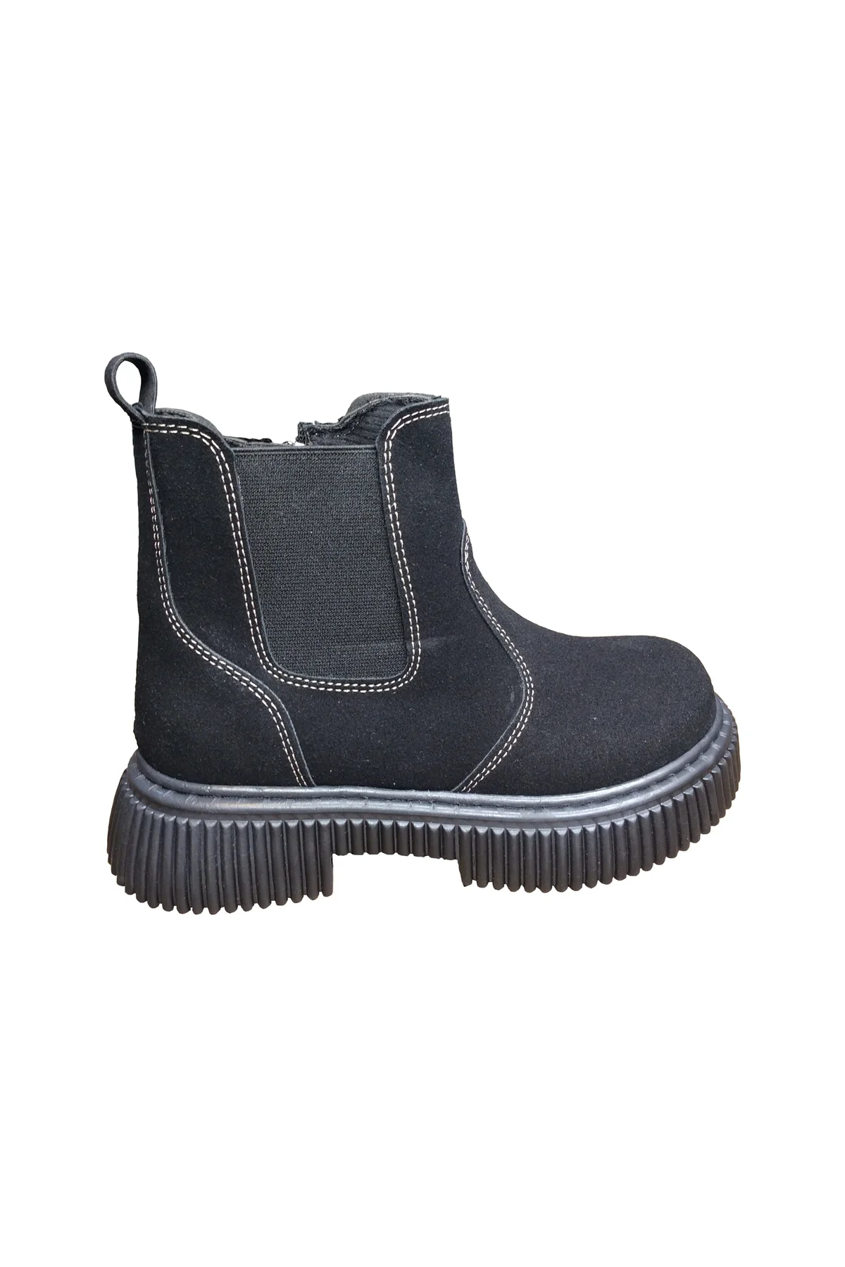 1087 Filet Unisex Erkek Ve Kız Çocuk Bot Siyah Süet Yanı Lastikli