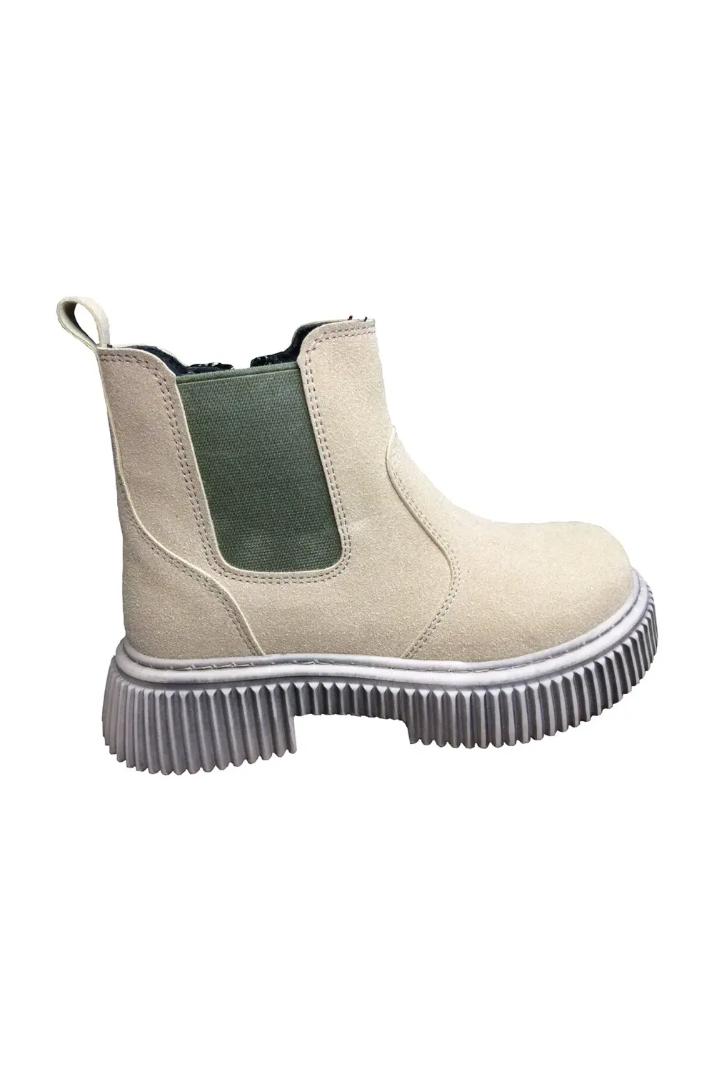 1087 Filet Unisex Erkek Ve Kız Çocuk Bot Bej Süet Yanı Lastikli v