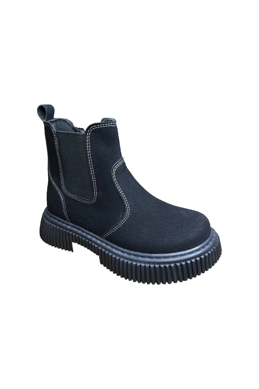 1087 Filet Unisex Erkek Ve Kız Çocuk Bot Siyah Süet Yanı Lastikli