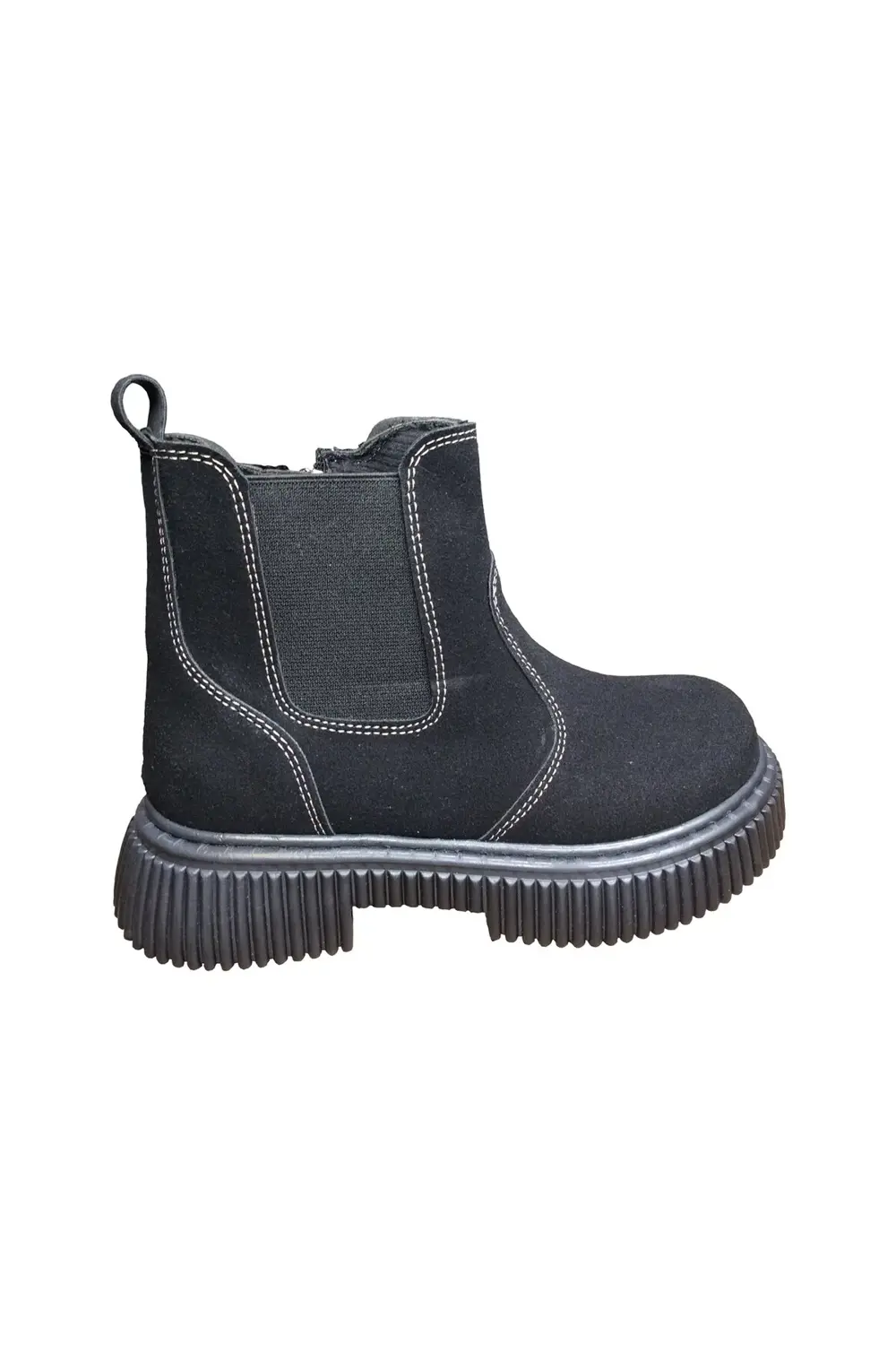 1087 Filet Unisex Erkek Ve Kız Çocuk Bot Siyah Süet Yanı Lastikli