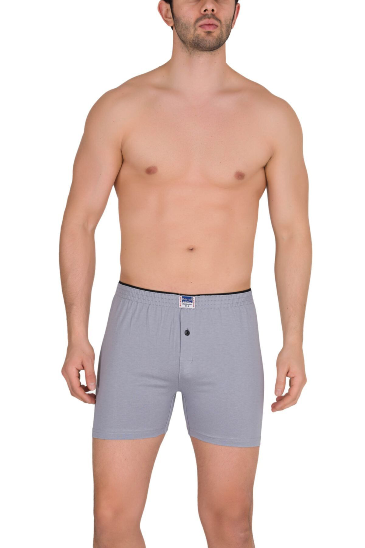 1099 Kaliteli Pamuklu Penye Erkek Düz Renkli Boxer Şort