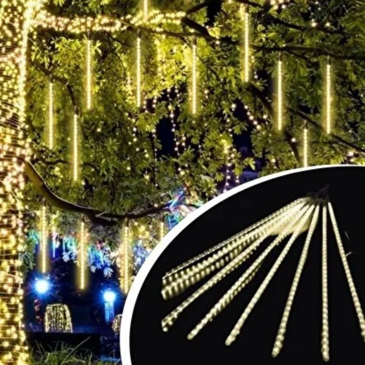 10&amp Apos Lu 45 Cm Plastik Meteor Led Usb 2m Kablo Sarı Renk Ağ