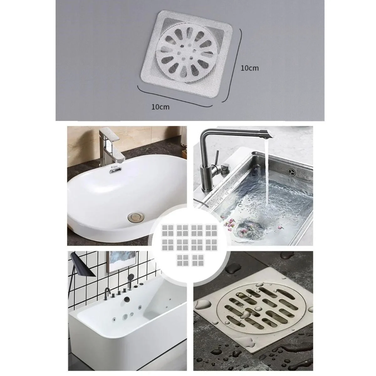 10&amp;#39;lu Banyo Ve Mıutfak Lavabo Koku Önleyici Ve Haşere Böcek Önleyici Gider Filtresi Bx40