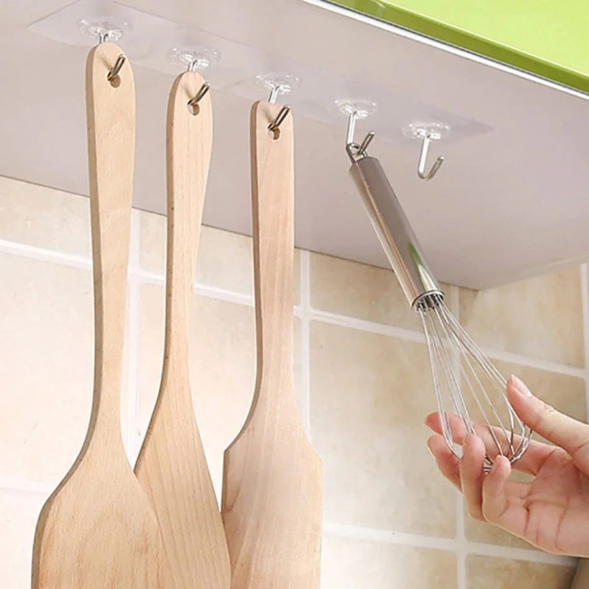 10&amp;#39;lu Şeffaf Kendinden Yapışkanlı Güçlü Askı Kancası, Banyo Mutfak Organizer, İz Bırakmaz Pratik Askı