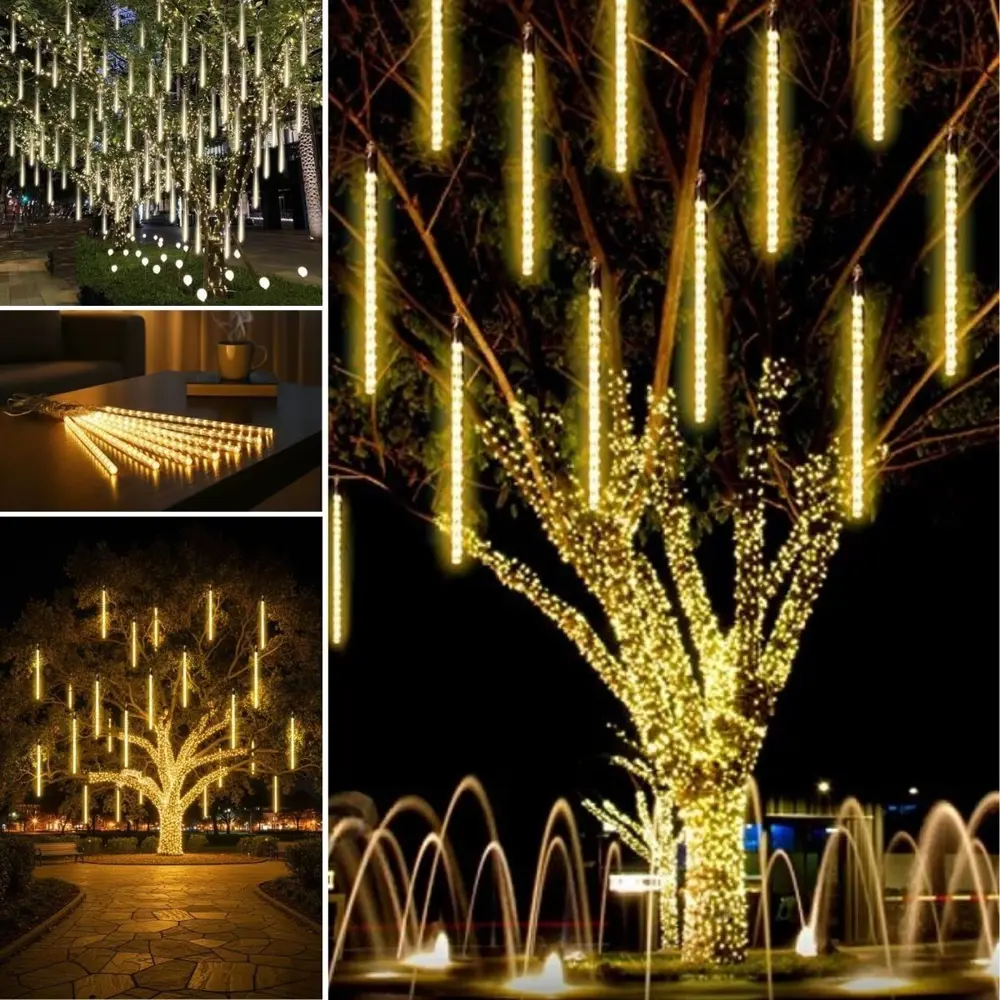 10'lu 45 cm Plastik Meteor LED USB 2M Kablo Sarı Renk Ağ 10'lu 45 cm Plastik Meteor LED USB 2M Kablo Sarı Renk Ağ