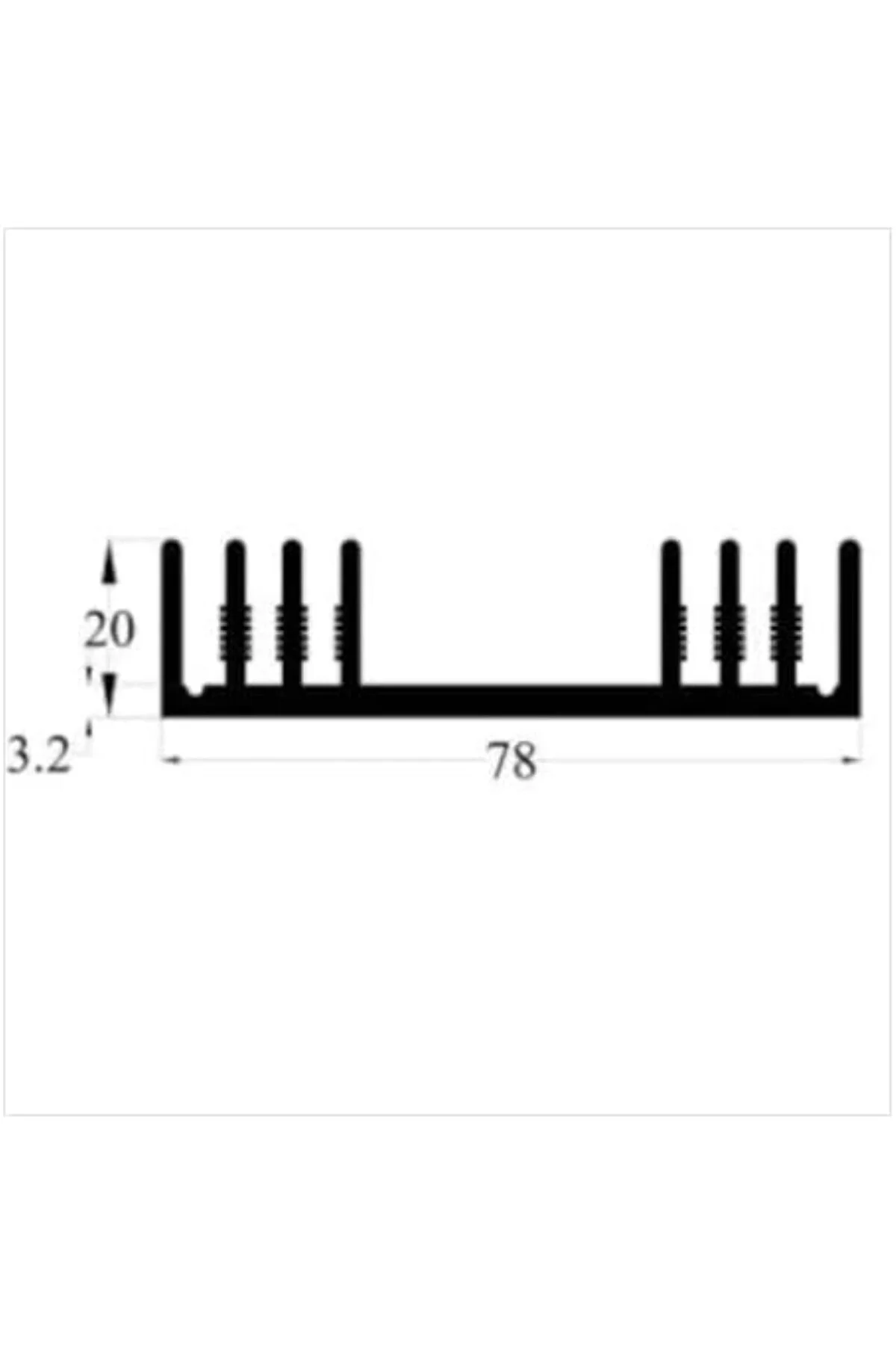 10AS Alüminyum Soğutucu - 78mm x 20mm x 50mm