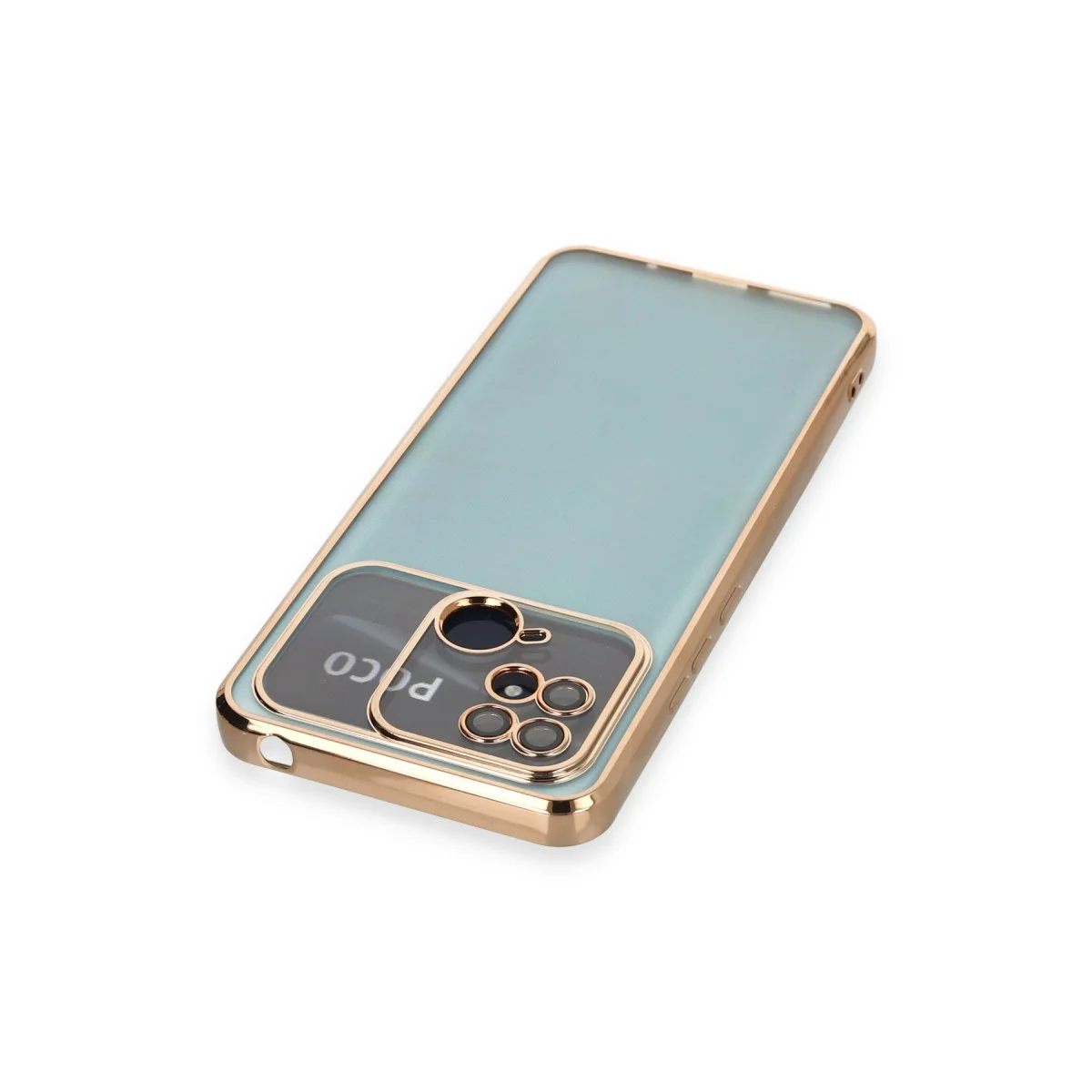 10C Kılıf Razer Lensli Silikon - Gold: Şeffaf, Kamera Korumalı ve Ergonomik Telefon Kılıfı