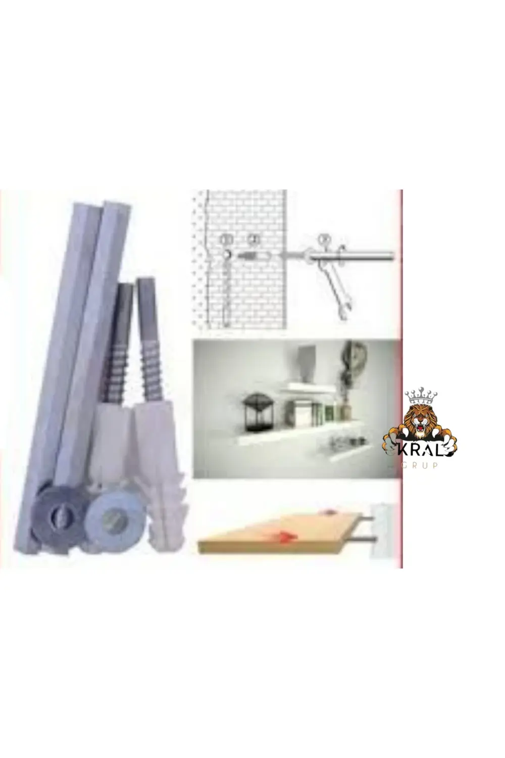 10cm Gizli Raf Tutucu - 8mm çapında 1.kalite ''BİR TAKIM FİYATIDI