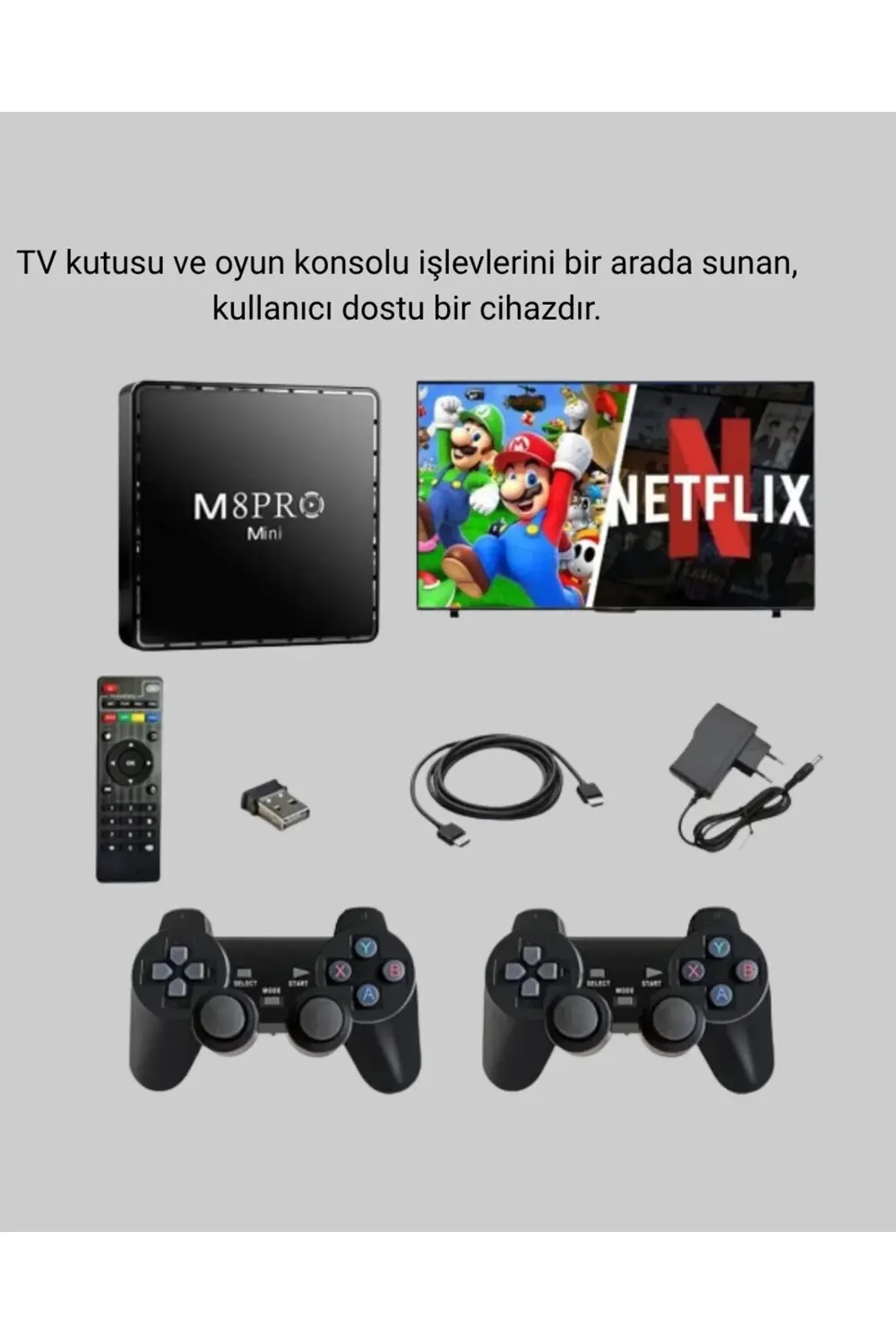 10K Ultra HD M8Pro Mini 2 – 64 GB Depolama, Android 12, Oyun ve T