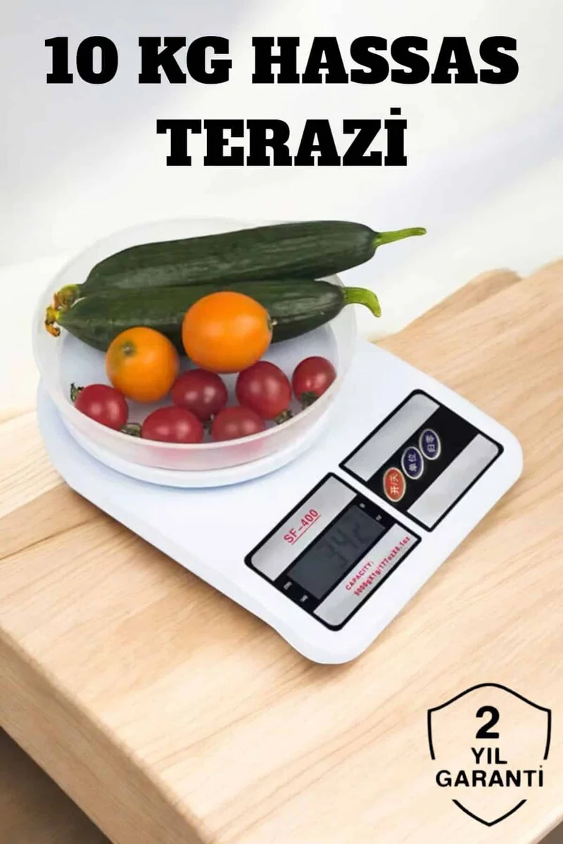 10kg Hassas Dijital Mutfak Tartısı - Kompakt Tasarım ve Tek Tuşla Sıfırlama