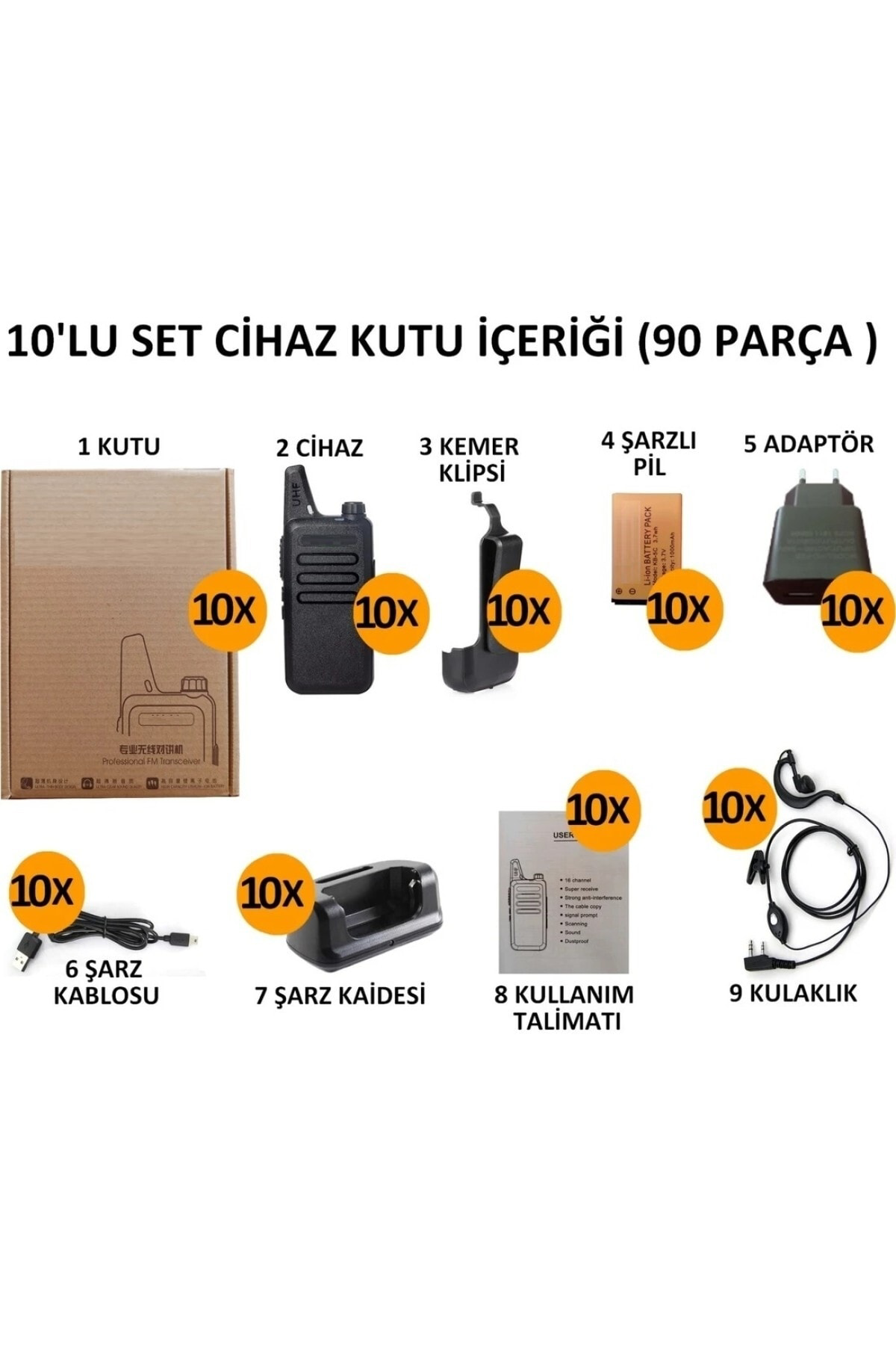 10'lu 446 TYPE-C SARJ Onlu El Telsizi