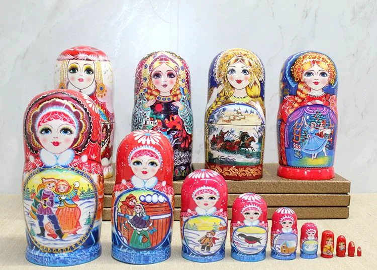 10'lu Ahşap Matruşka Seti Alk4389 - El Yapımı Nesting Doll Seti Fiyatı, Yorumları ve Özellikleri
