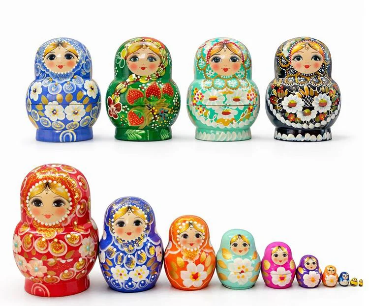 10'lu Ahşap Matruşka Seti Alk5380 - El Yapımı Ahşap Matruşka Bebek Seti Fiyatı, Yorumları ve Özellikleri
