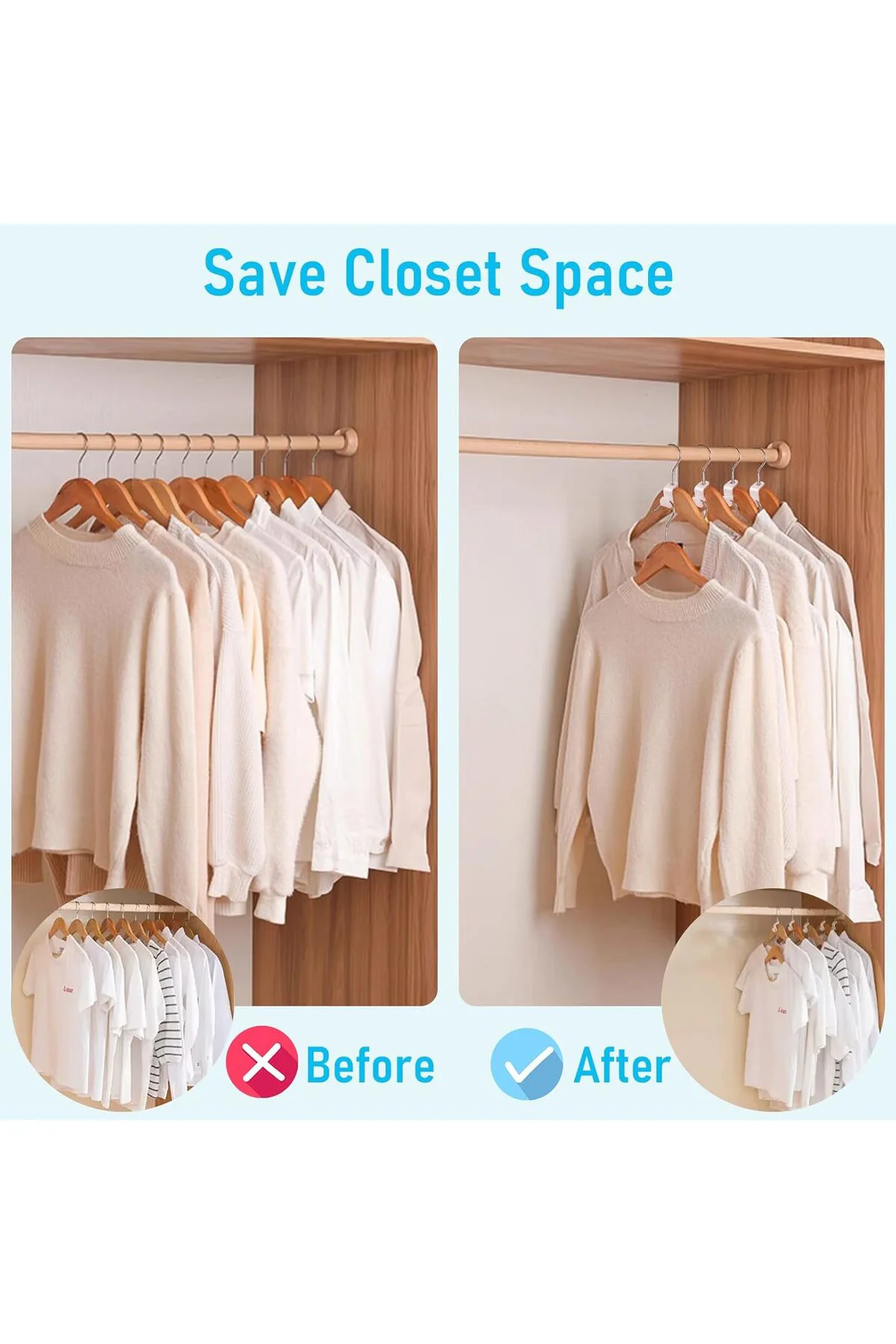 10'lu Çok Amaçlı Dolap Içi Düzenleyici Askı Kancası Organizeri – 