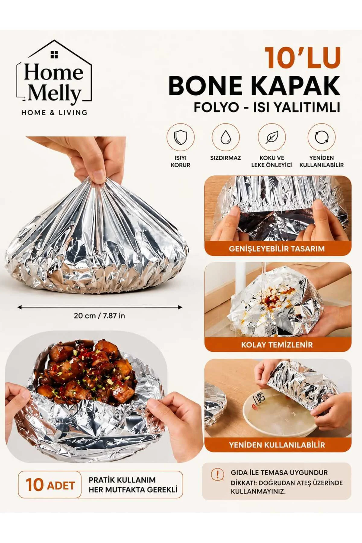 10'lu Folyo - Isı Yalıtımlı Bone Kapak - Alüminyum Folyo Kapak Fiyatı, Yorumları ve Özellikleri