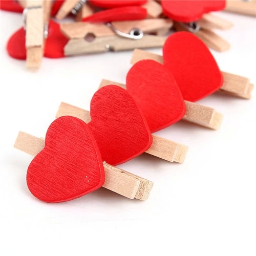 10'lu Kalp Şekilli Ahşap Mandallar 3.5cm (10'lu Set-10 Paket) 10'lu Kalp Şekilli Ahşap Mandallar 3.5cm (10'lu Set-10 Paket)