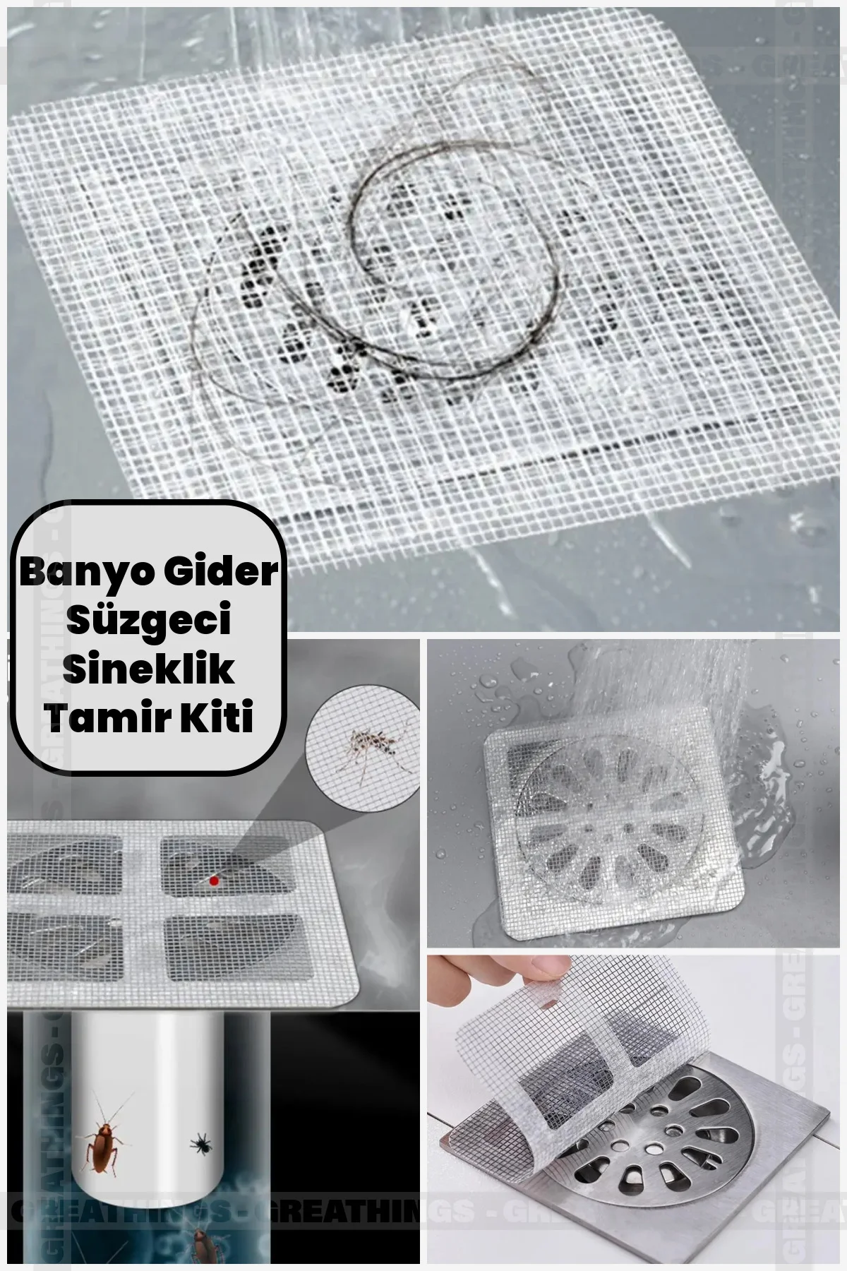 10'lu Lavabo Süzgeci Banyo Gider Kapatıcı Sineklik Tamir Kiti Pra