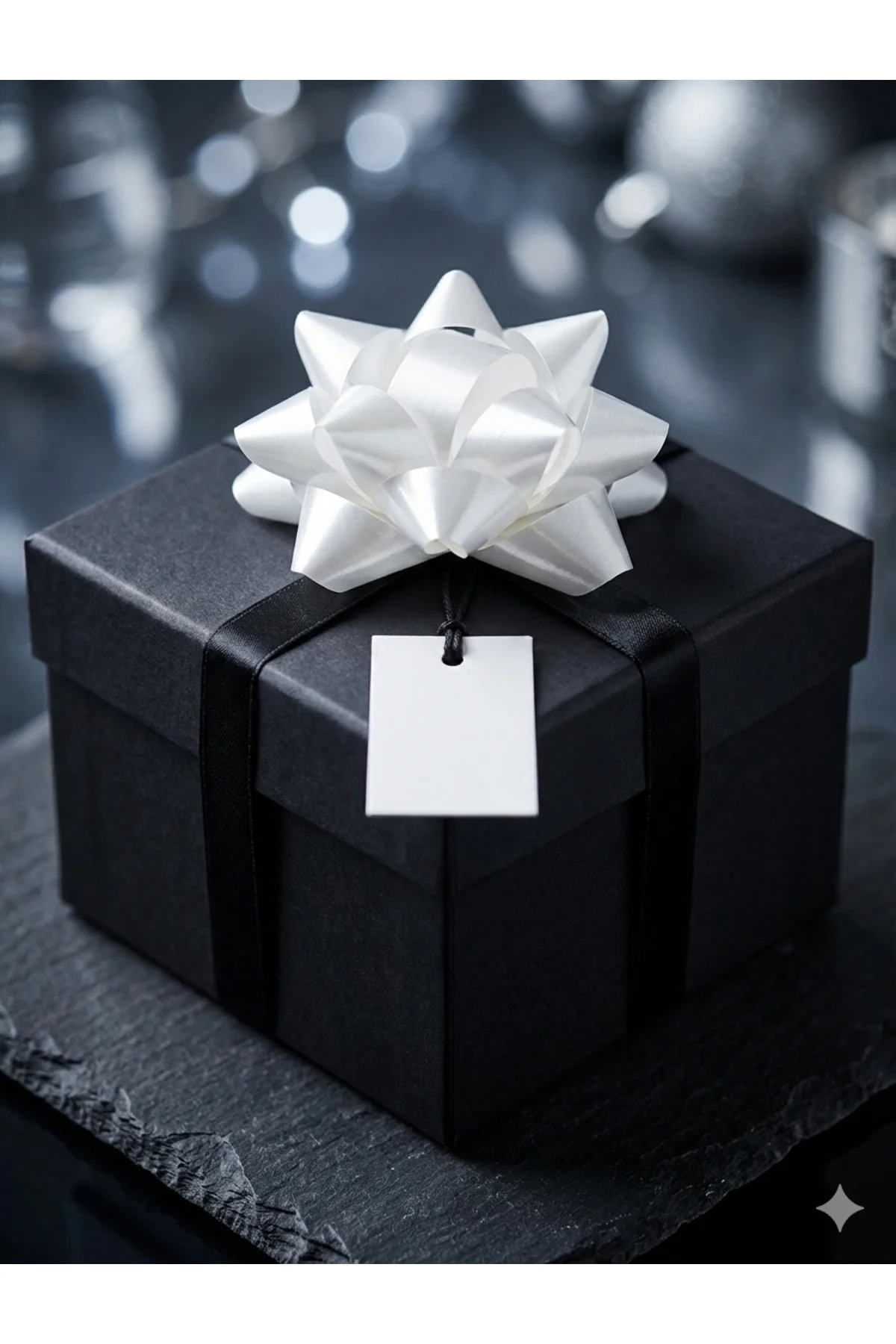 10'lu Paket Beyaz Metalik Yıldız Fiyonk (4.5 cm) - Kendinden Yapı