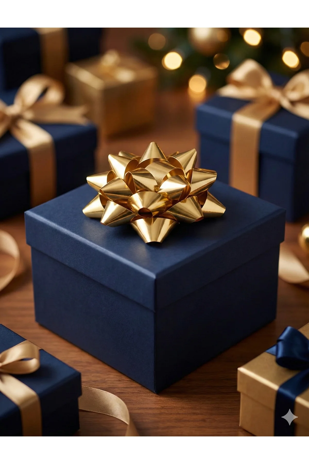 10'lu Paket Gold Metalik Yıldız Fiyonk (4.5 cm) - Kendinden Yapış
