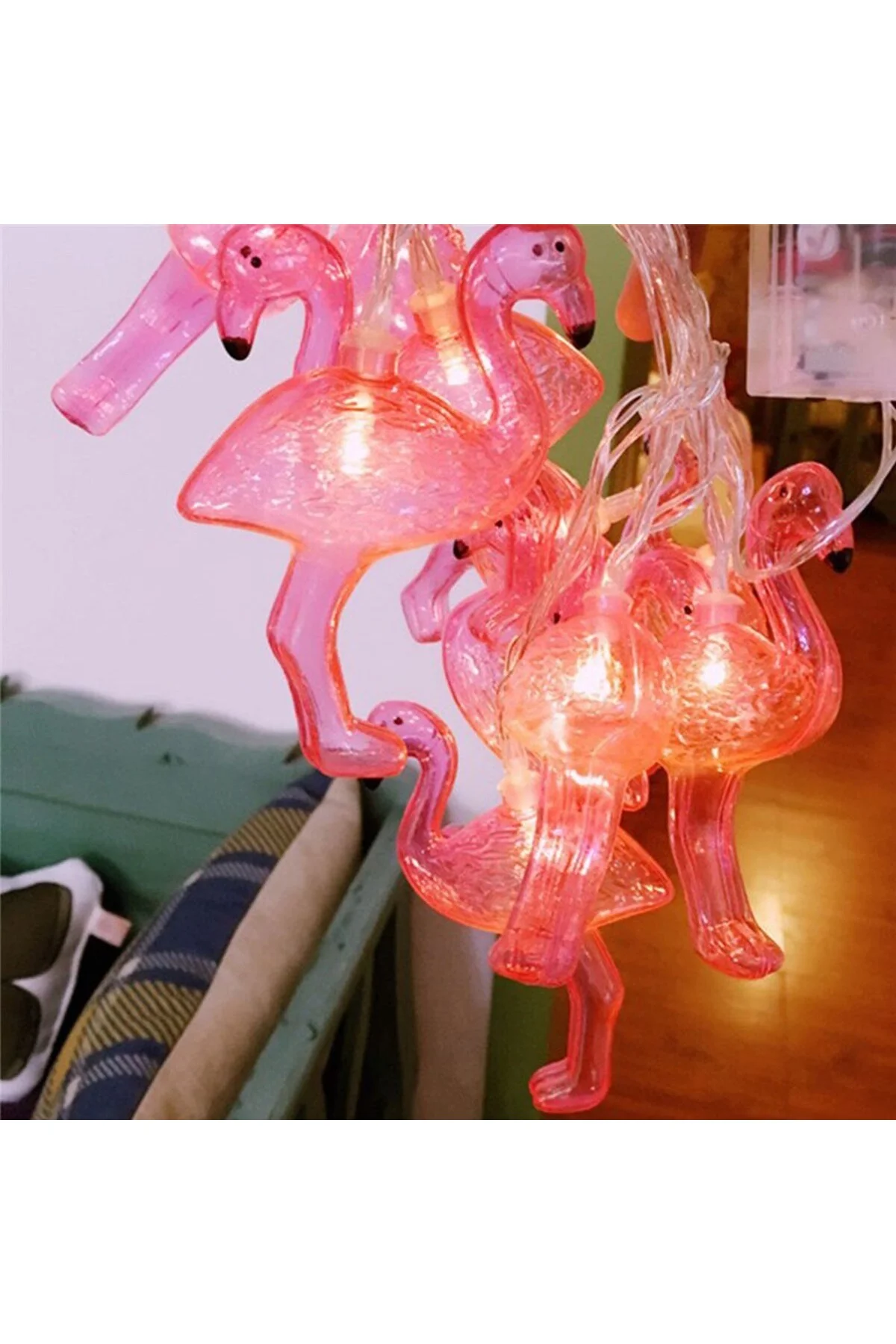 10'lu Pilli Led Flamingo Dekoratif Işık Zinciri Aydınlatma 1,5 Mt 10'lu Pilli Led Flamingo Dekoratif Işık Zinciri Aydınlatma 1,5 Mt - Görsel 3