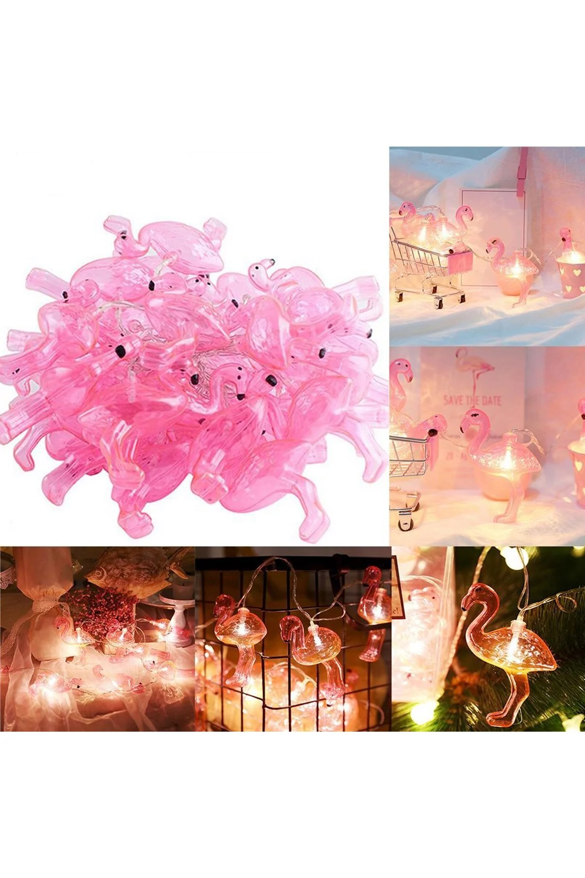 10'lu Pilli Led Flamingo Dekoratif Işık Zinciri Aydınlatma 1,5 Mt 10'lu Pilli Led Flamingo Dekoratif Işık Zinciri Aydınlatma 1,5 Mt - Görsel 2