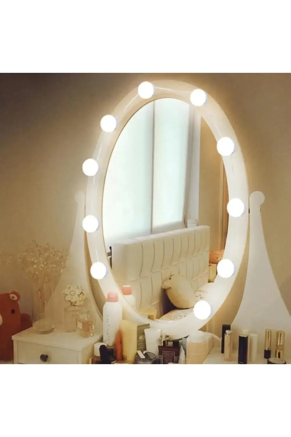 10'lu Set Makyaj Aynası Işığı Banyo Yatak Odası Işığı Hoolywood T