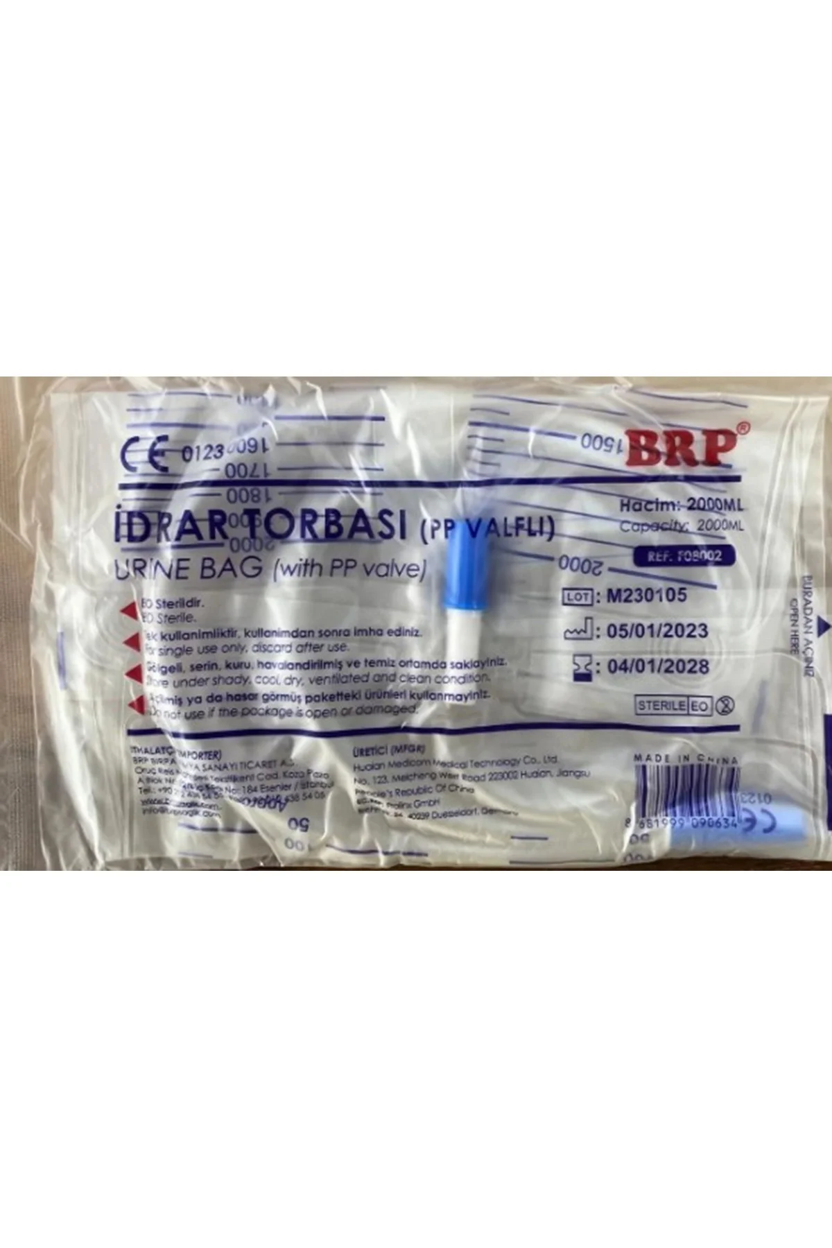 10'lu Sonda Torbası Musluklu Streil-idrar Torbası