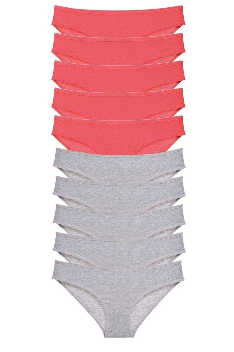 10'lu Süper Eko Set Likralı Kadın Slip Külot - Pamuklu Fuşya Gri Fiyatı, Yorumları ve Özellikleri