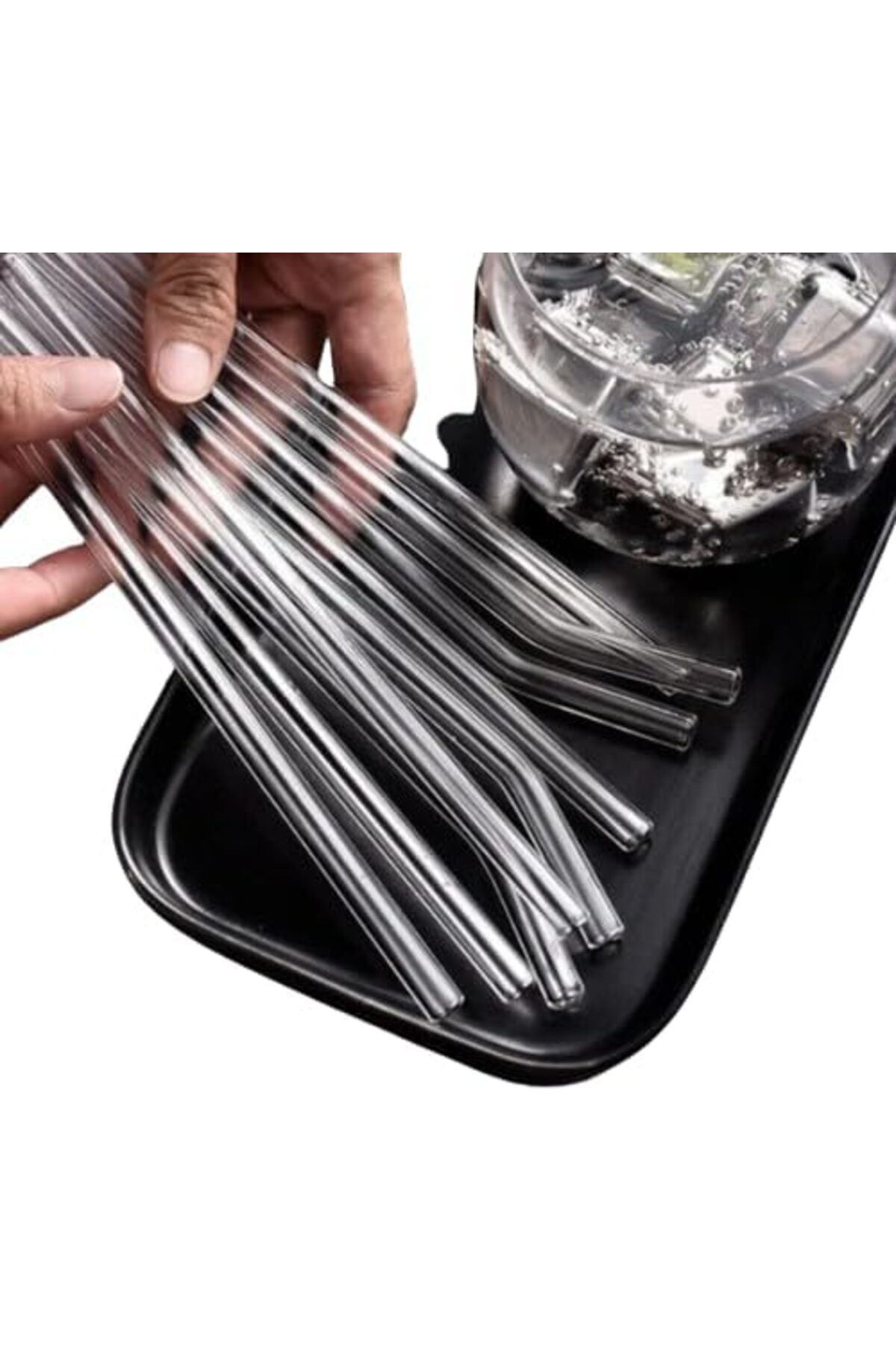 10'lu Yüksek Borosilikat Şeffaf Cam Pipet, Isıya Dayanıklı Yenide