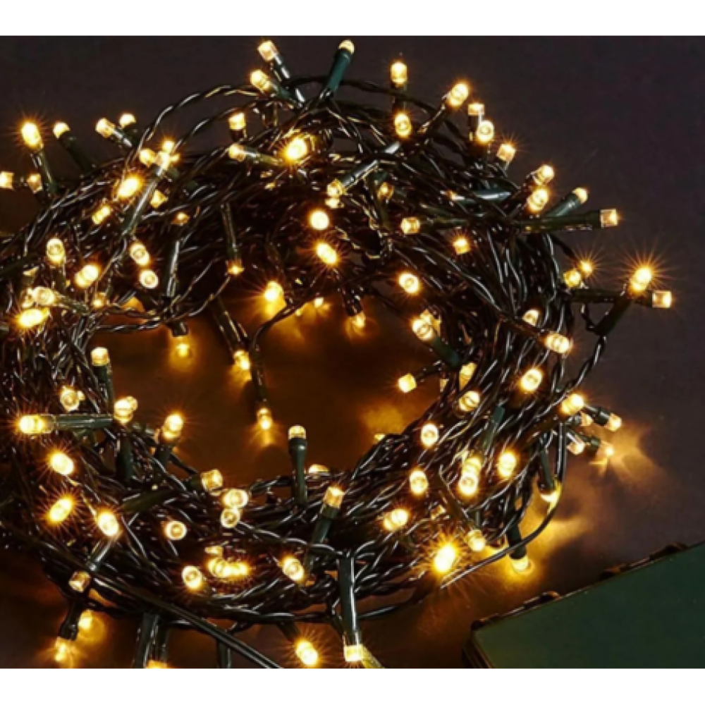 10m 100 Led Boncuk Lamba Gün Işığı Siyah Kablo