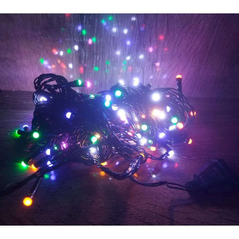 10m 100 LED Damla Uçlu RGB Işık Siyah Kablo
