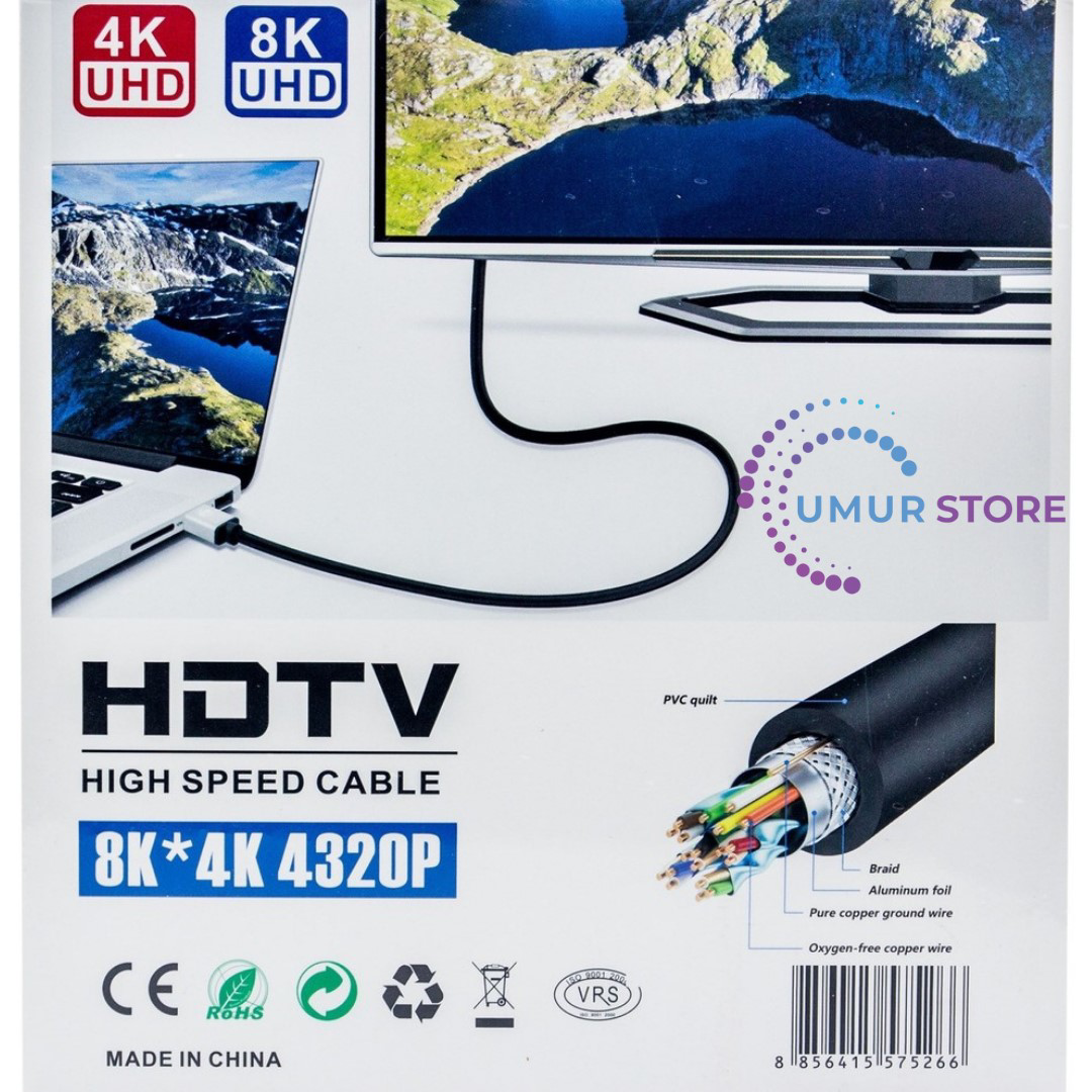 10M HDMI Kablosu 4K 60Hz, 8k, 4K 120Hz Destekli Altın Kaplama Kon 10M HDMI Kablosu 4K 60Hz, 8k, 4K 120Hz Destekli Altın Kaplama Kon