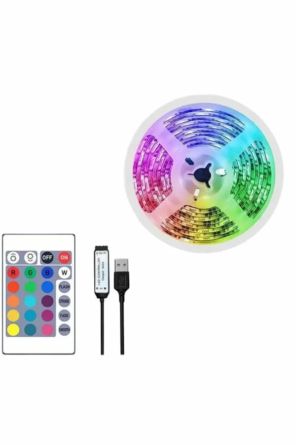 10M RGB Şerit Led İç Mekan Kumandalı - Renkli Döşeme Işıkları