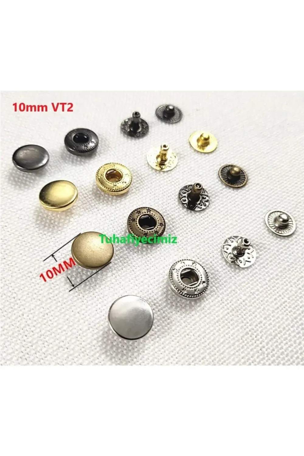 Tuhafiyecimiz 10Mm Paslanmaz Pirinç Çıtçıt (20 Takım) (Kalıpsızdır)