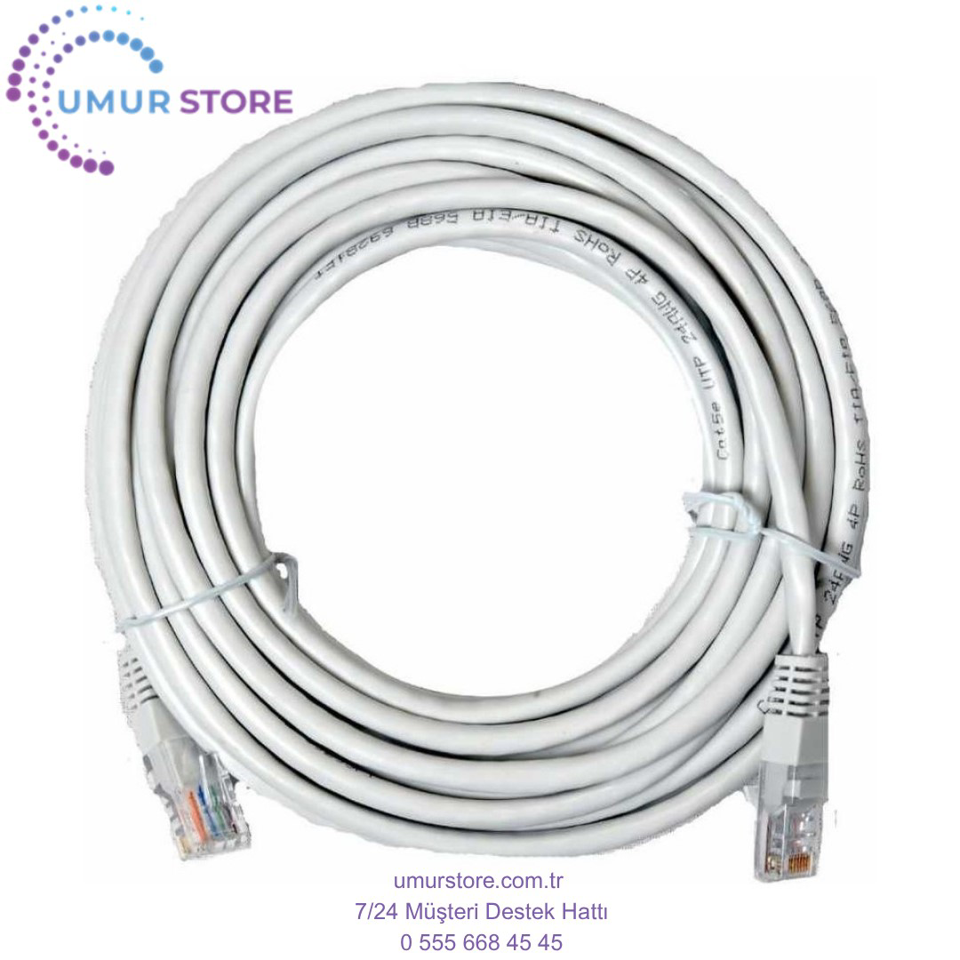 10MT 10 Metre +Tv Plus Fiber Adsl Modem Bilgisayar Arası Ethernet