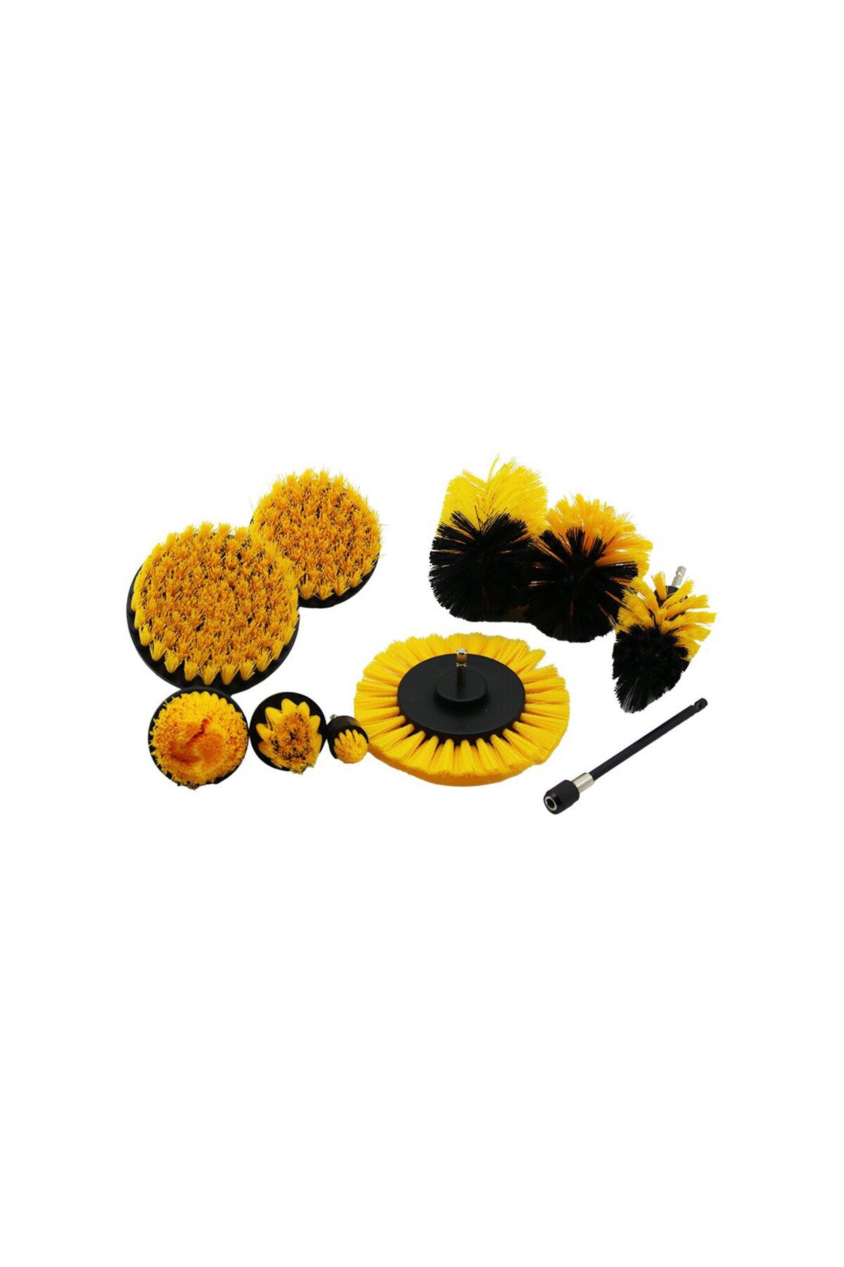 Ok Aksesuar 10Pcs =9Pcs Firça + 1Pcs Uzatma Aparati=15Cm Matkap Uçlu Firça Se