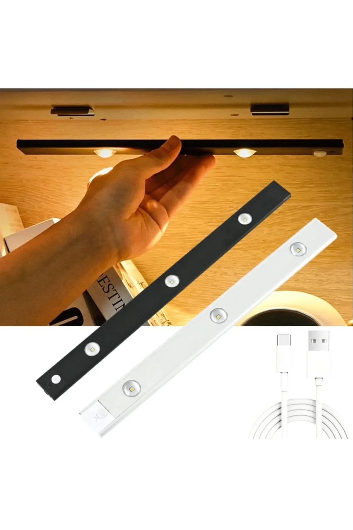 10W 6400K / 4000K / 3200K 40cm Bella Şarjlı Sensörlü Yatay Led Ba