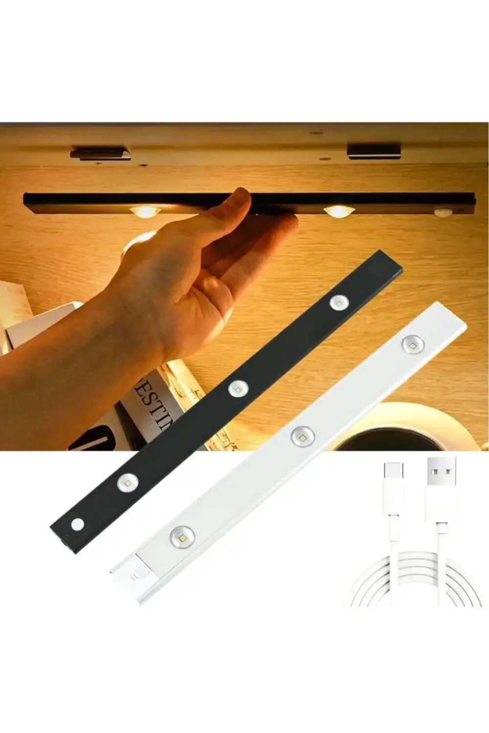 10W 6400K / 4000K / 3200K 40cm Bella Şarjlı Sensörlü Yatay Led Ba