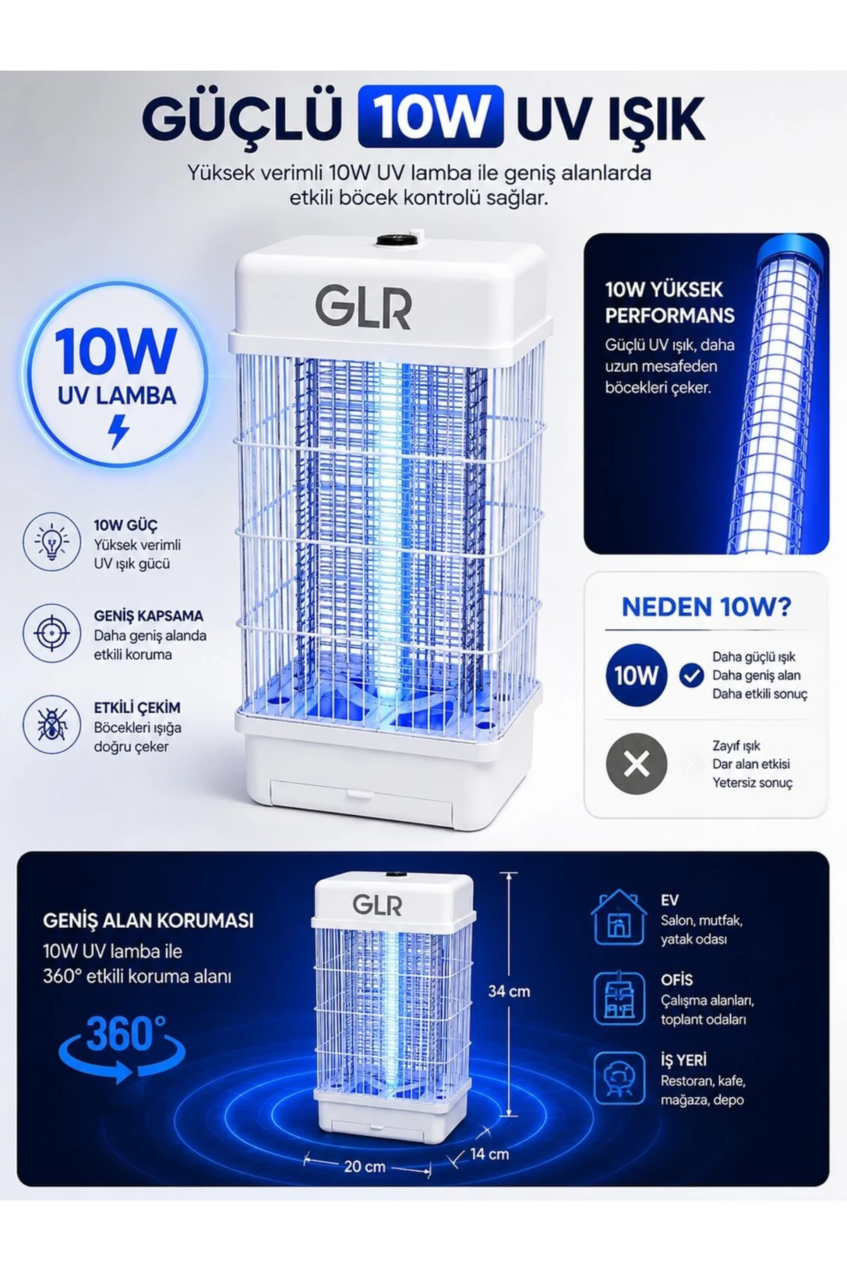 10W Elektrikli Sinek Öldürücü Lamba 10W 2500V Yüksek Voltaj 10W Elektrikli Sinek Öldürücü Lamba 10W 2500V Yüksek Voltaj